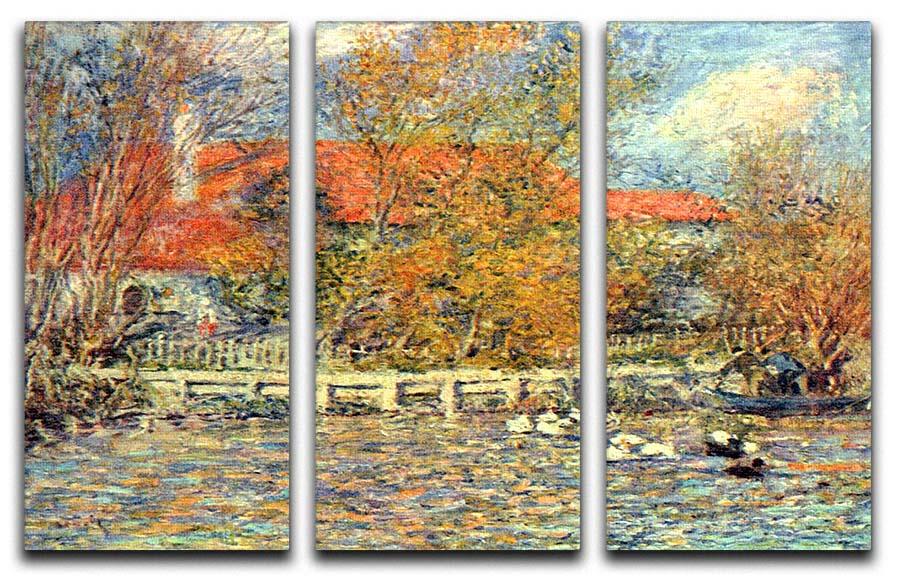 Duck pond by Renoir 3 Split Panel Canvas Print