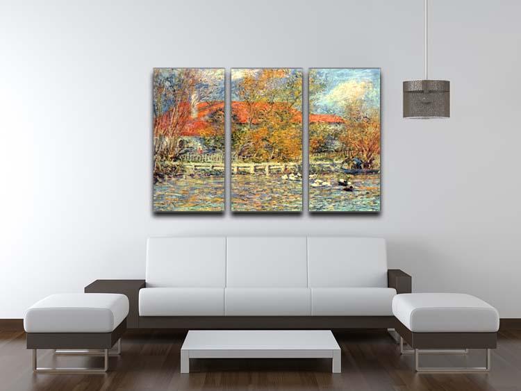 Duck pond by Renoir 3 Split Panel Canvas Print