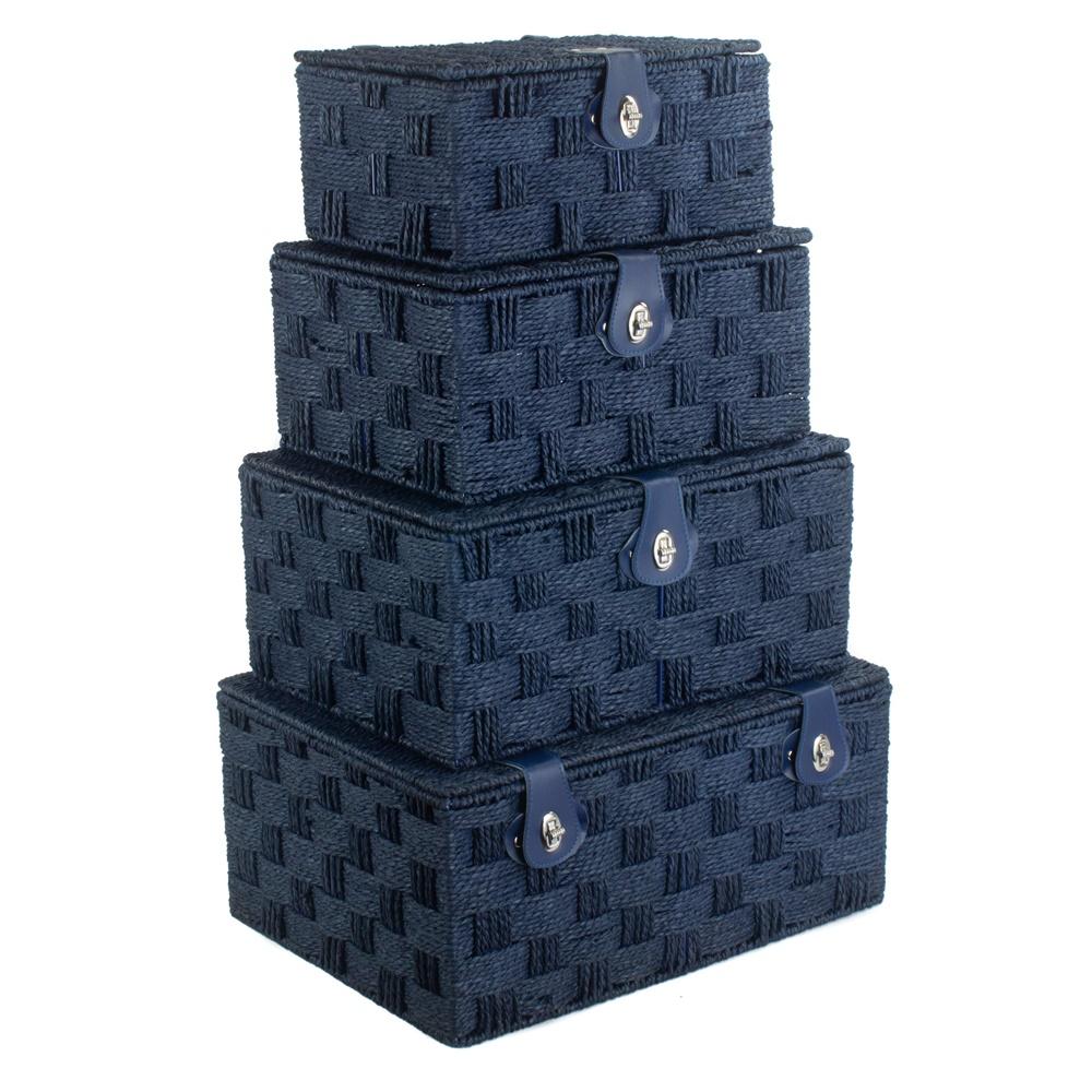 Twisted Blue Paper Storage Basket