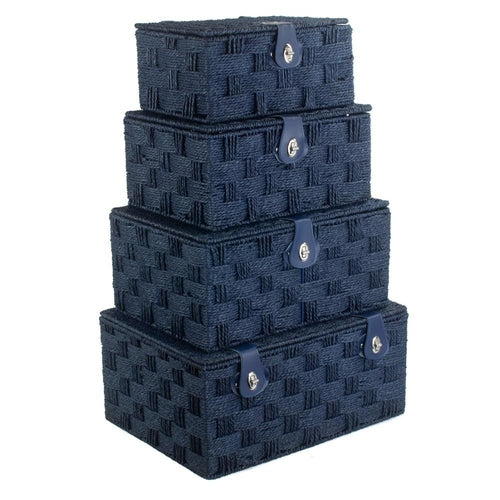 Twisted Blue Paper Storage Basket