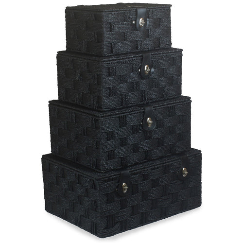 Twisted Black Paper Storage Basket