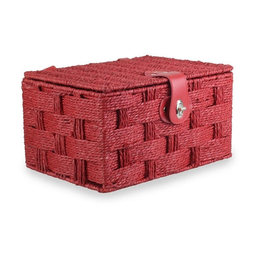 Twisted Red Paper Rope Storage Basket