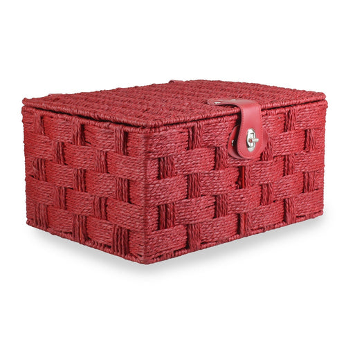 Twisted Red Paper Rope Storage Basket
