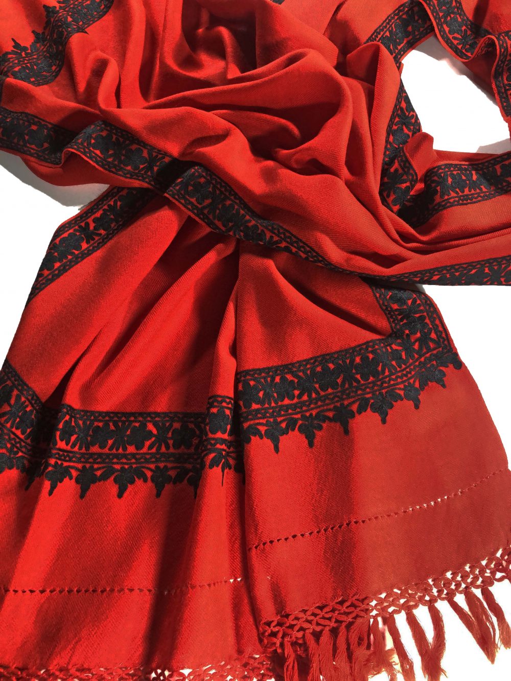 Ruby Red Embroidered Wrap
