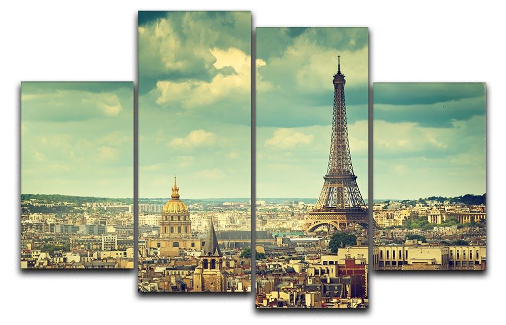 Eiffel tower Paris France 4 Split Panel Canvas