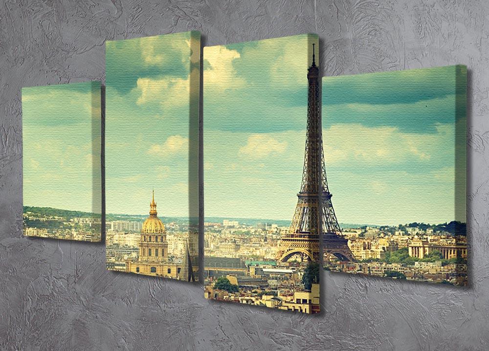 Eiffel tower Paris France 4 Split Panel Canvas