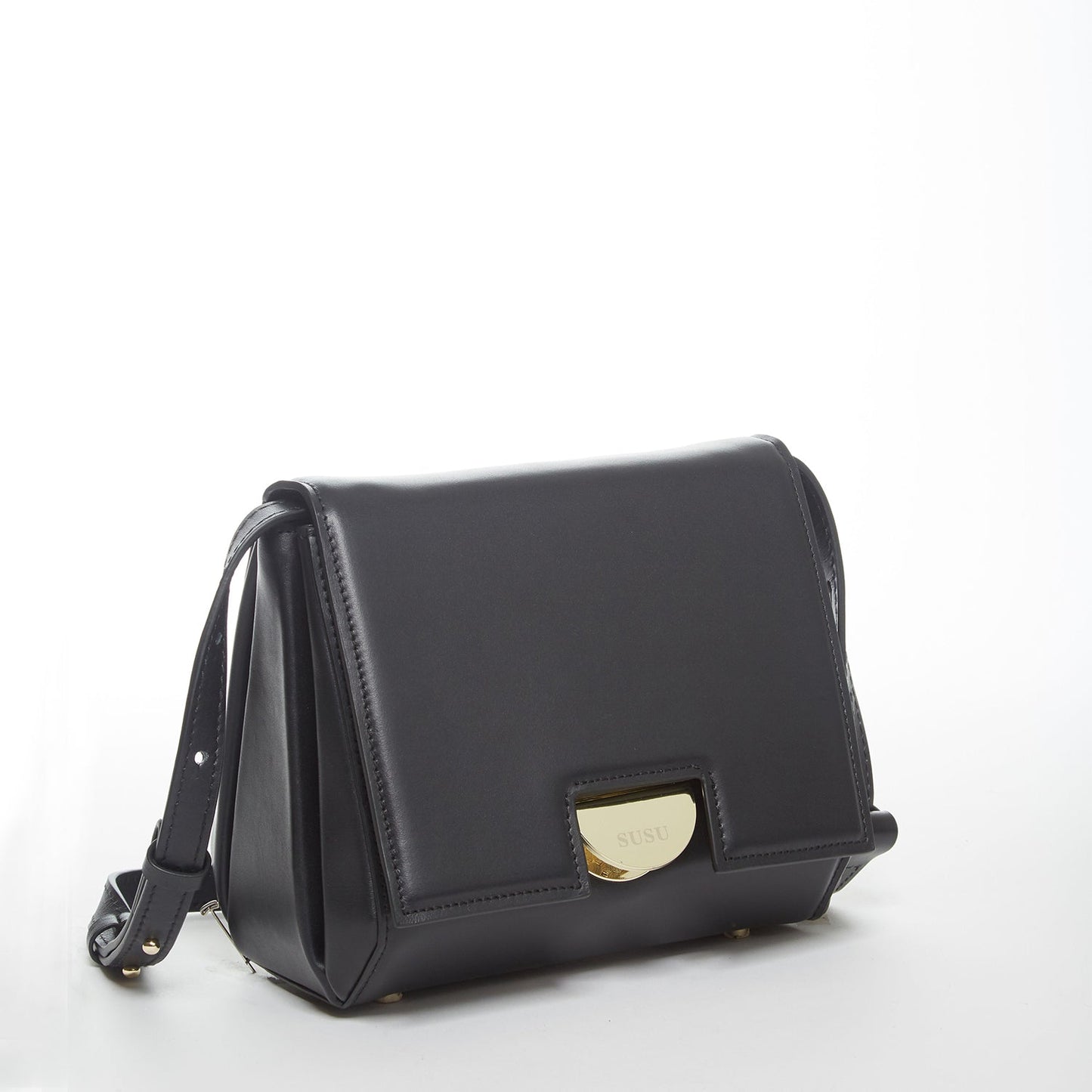 Elizabeth Black Leather Saddle Bag