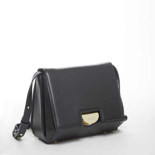 Elizabeth Black Leather Saddle Bag