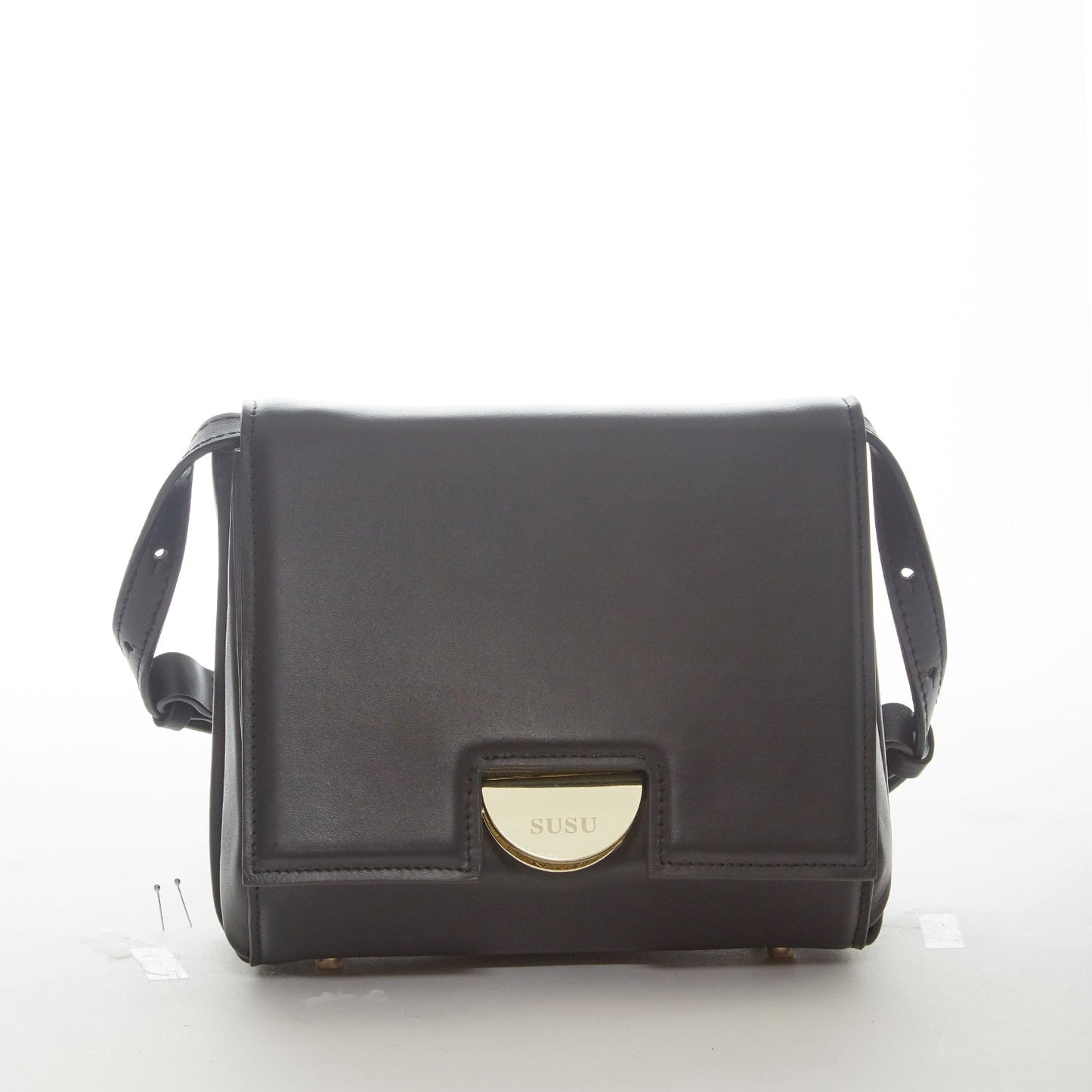 Elizabeth Black Leather Saddle Bag