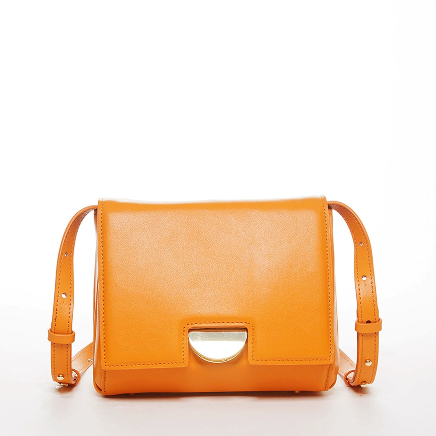 Elizabeth Dark Orange Leather Saddle Bag