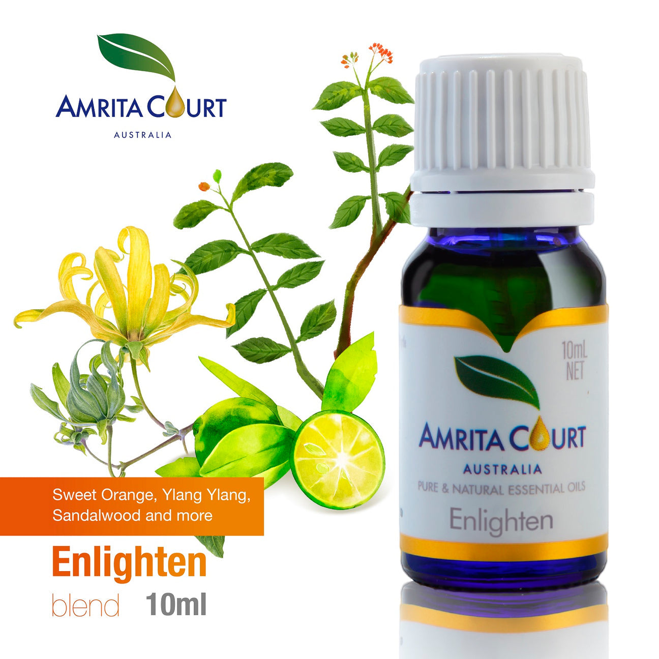 Amrita Court Pure and Essential Oil Blend Enlighten 10ml