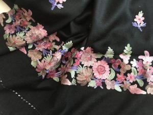 Black and Pink Embroidered Wrap