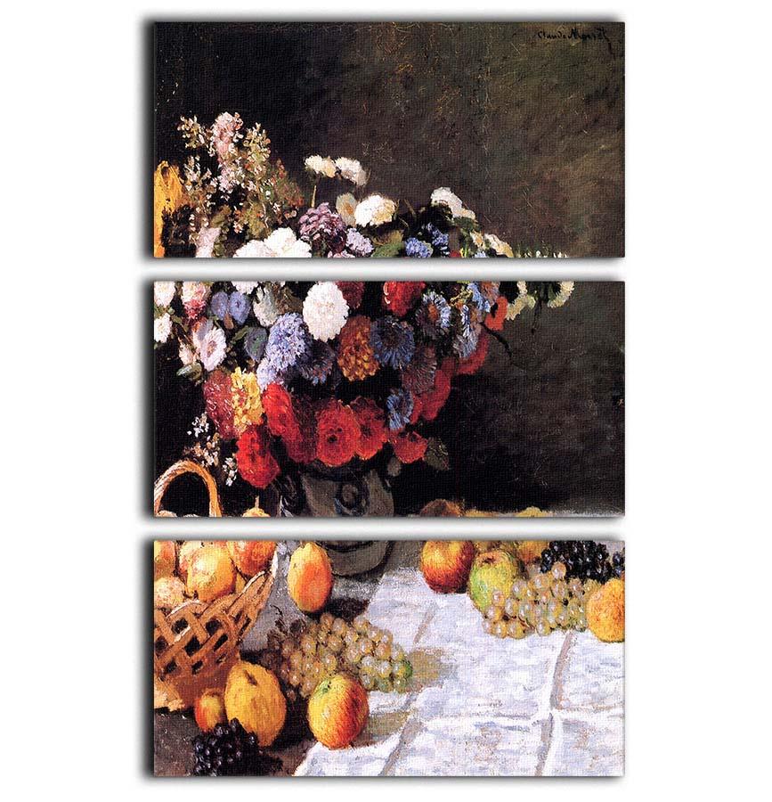 Flowers and Fruits by Monet 3 Split Panel Canvas Print