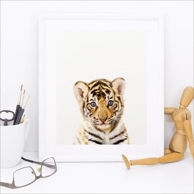 Forest Jungle Animal Prints Baby Tiger Art Print