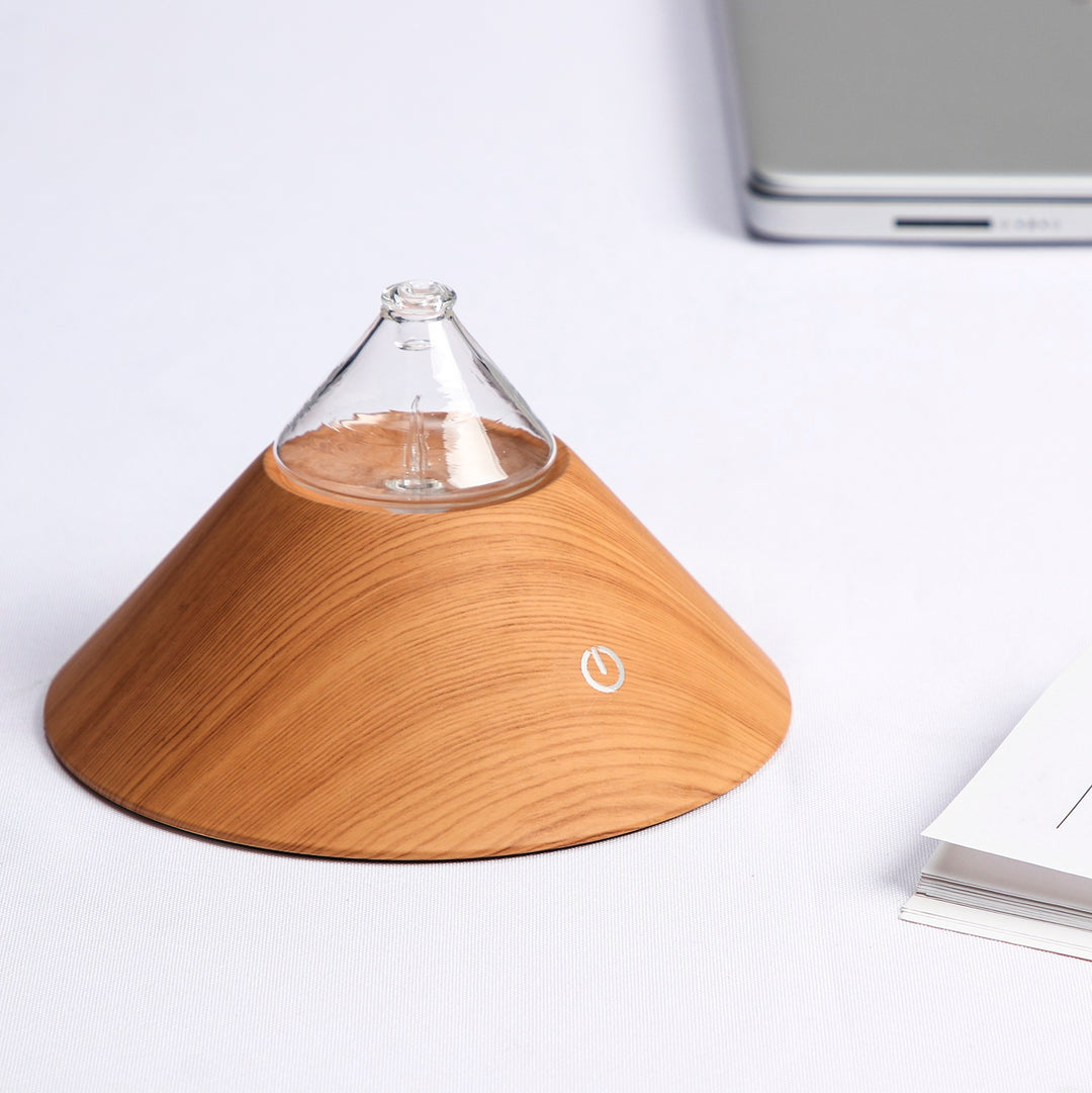 Mt Fuji Portable | Waterless Essential Oil Diffuser | Bamboo and Glass