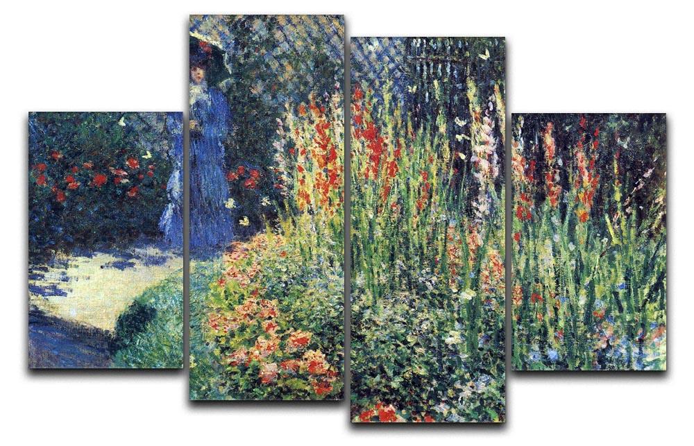 Gladiolas by Monet 4 Split Panel Canvas