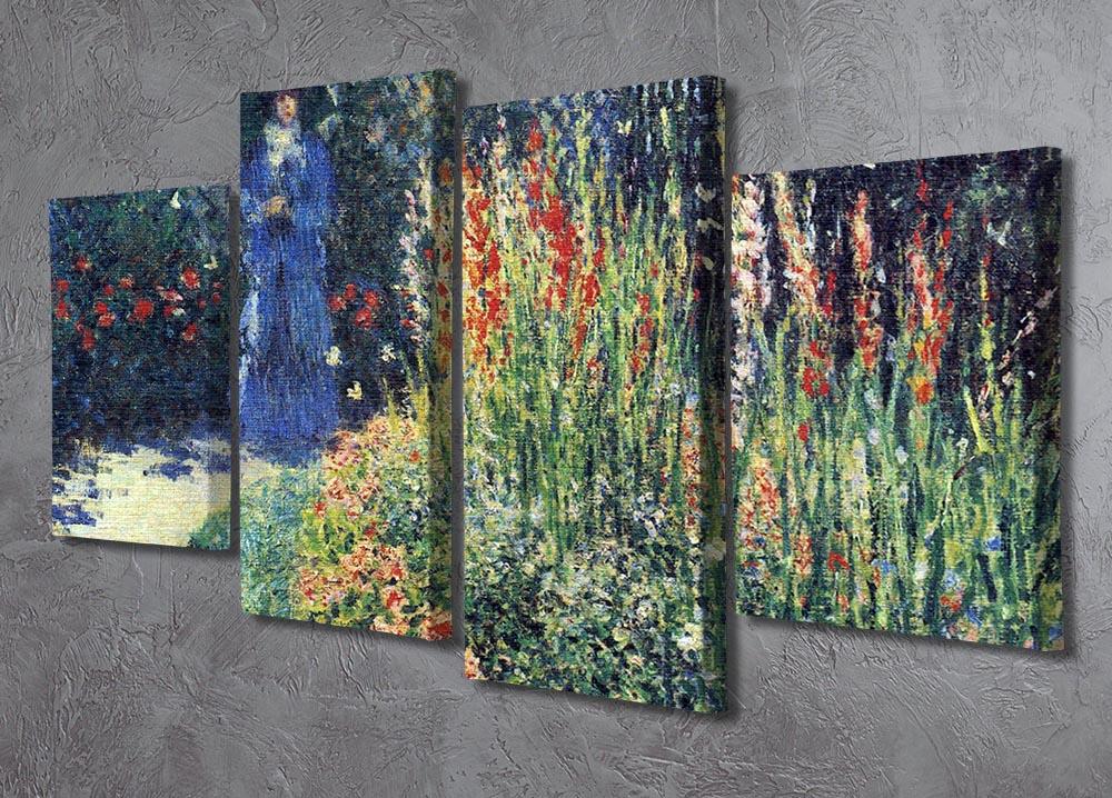 Gladiolas by Monet 4 Split Panel Canvas
