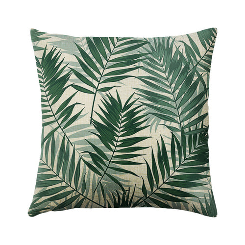 Green Plant Cushion Cover Waterproof Green Printed