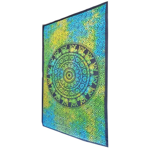 Chakra Star Elephant Mandala Tie Dye Tapestry