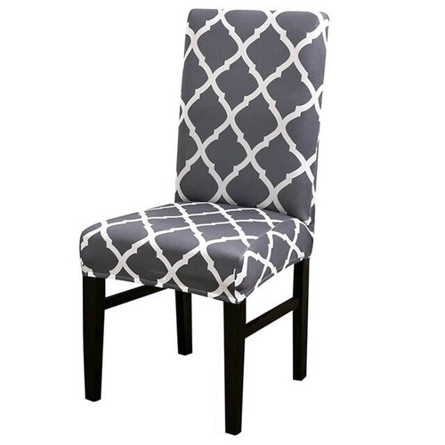 Grey Printed Chair Cover Universal Size Seat Chair