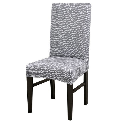 Grey Printed Chair Cover Universal Size Seat Chair