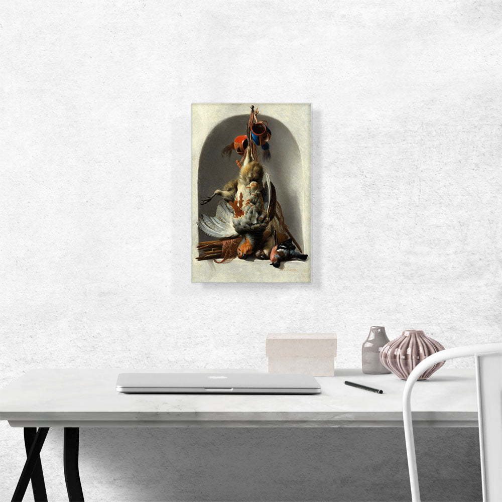 Still Life with Birds and Hunting Gear in a Niche 1633