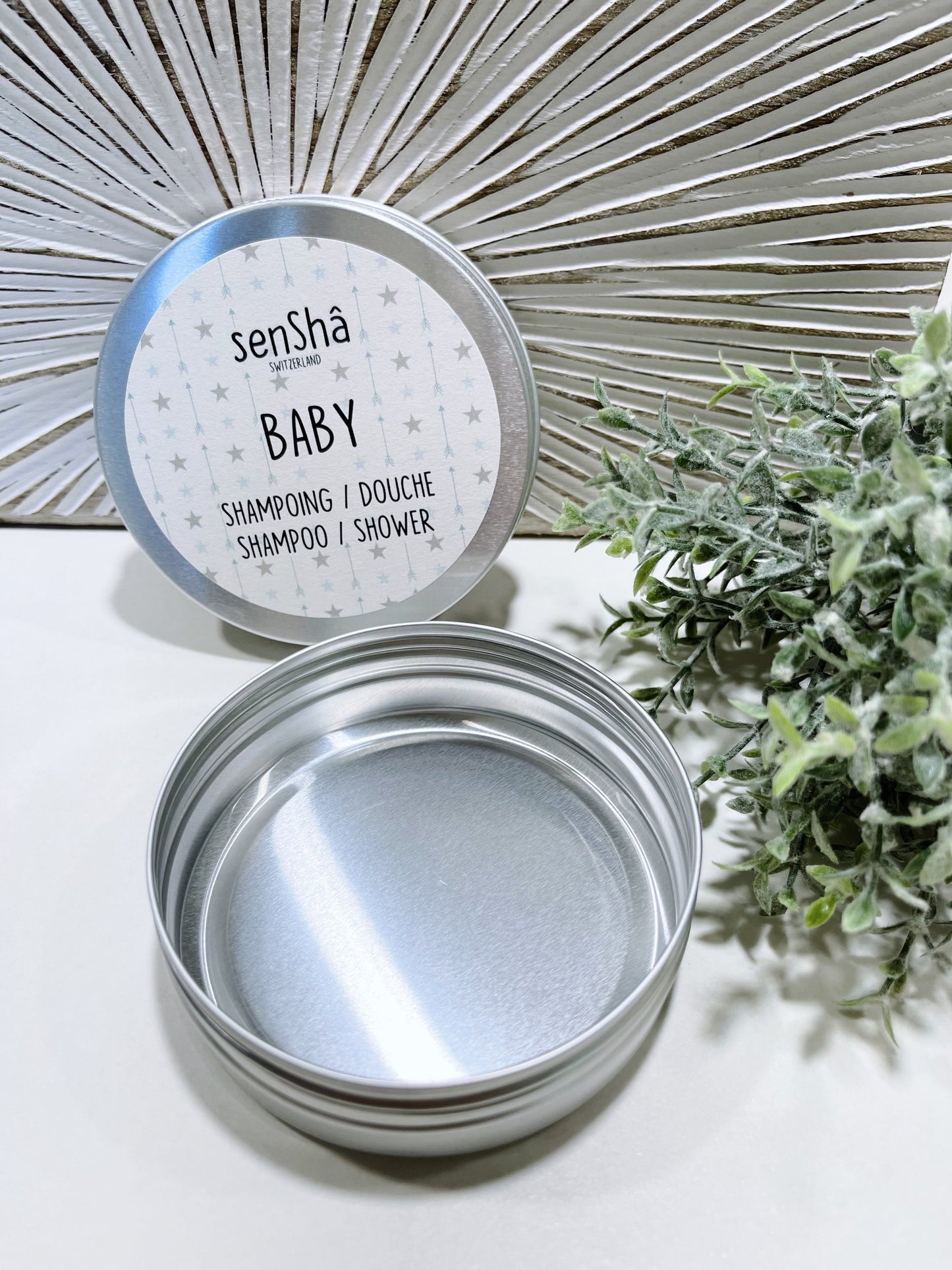 Boite en alu grise vide Bébé (convient pour le Shampoing et Gel