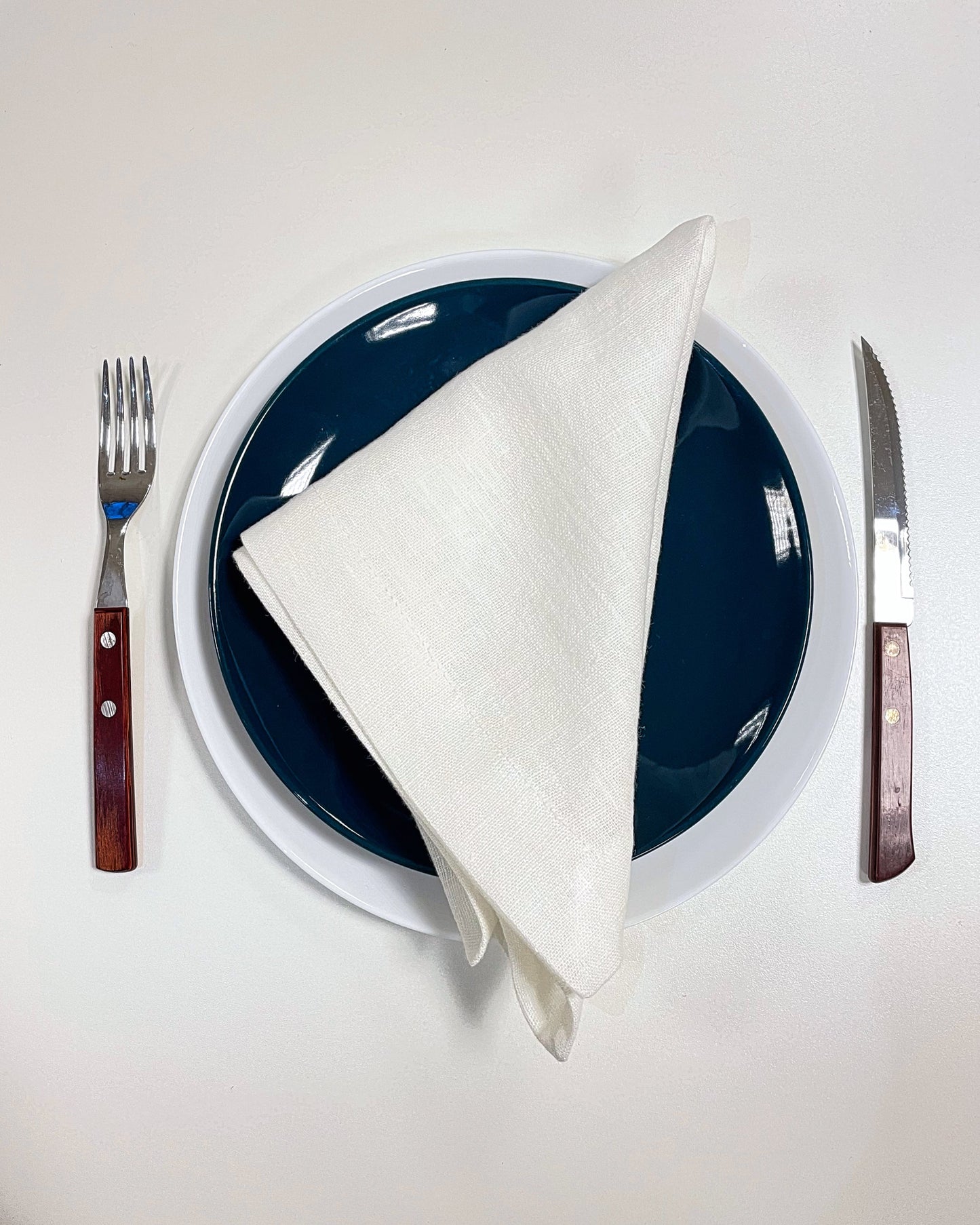 White linen napkins set, 250 gsm