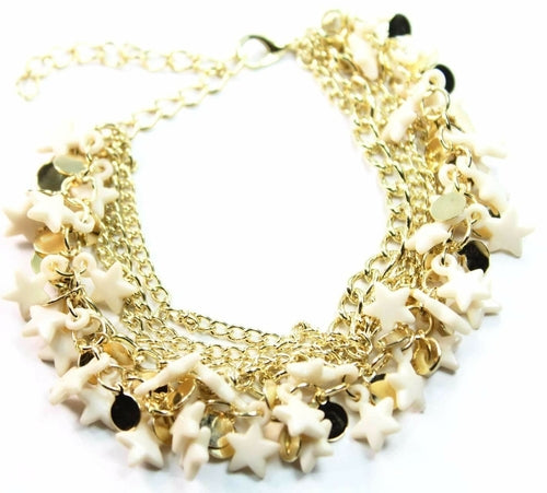 Three Tier Star Charm Bracelet