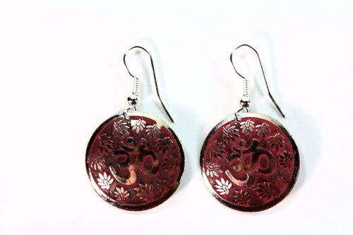 Lotus Petals And Om Yoga Earrings