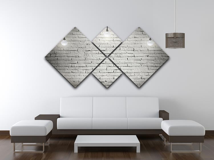 Industrial interior with wooden 4 Square Multi Panel Canvas