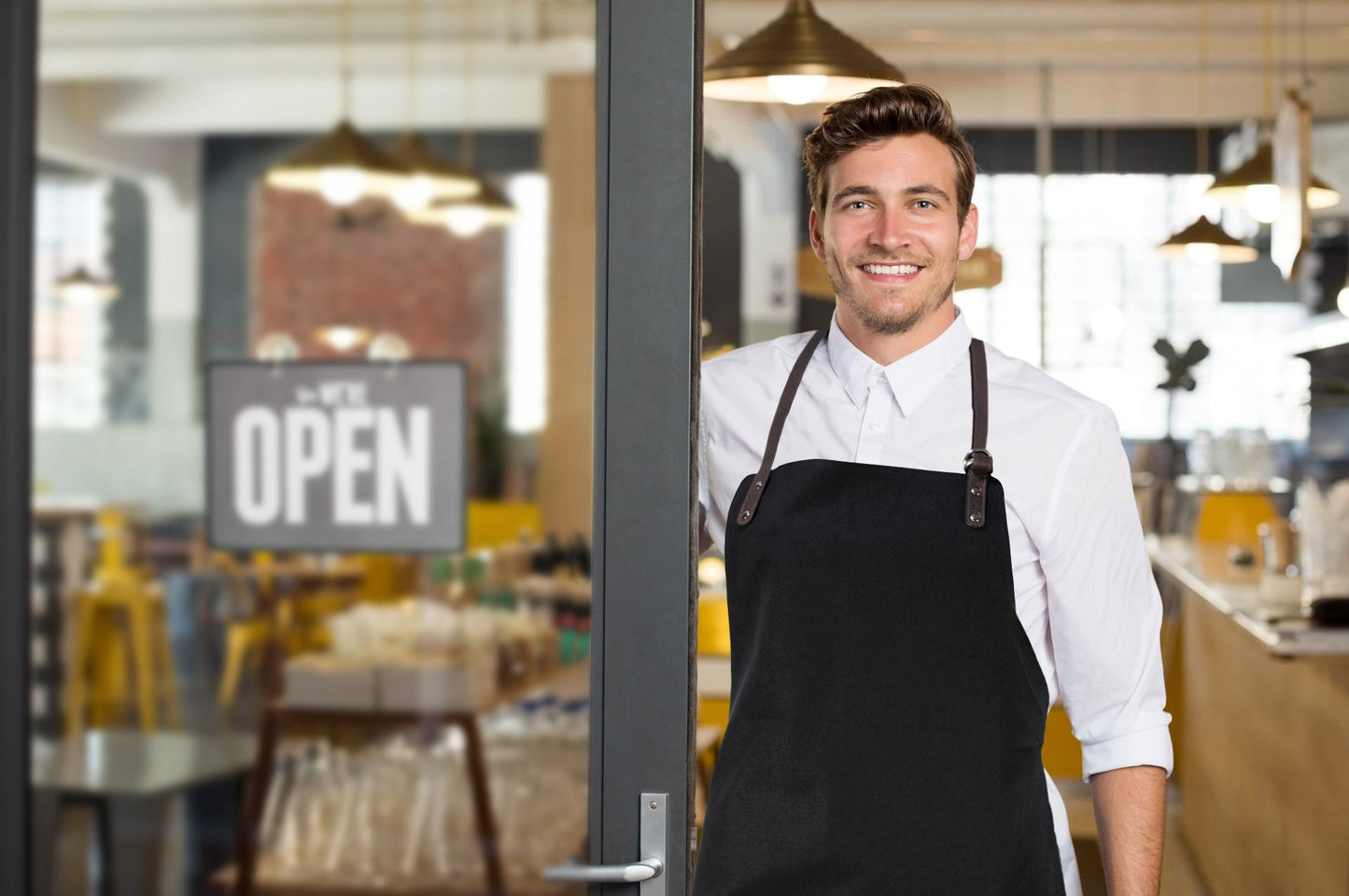 K0015GB | Grembiule da Lavoro in Canvas/ Vera Pelle pieno fiore,