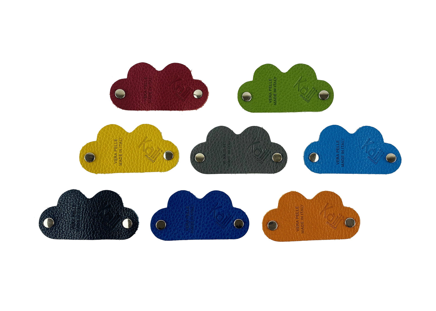 K0039DB | Avvolgicavo Cuore Made in Italy in Vera Pelle pieno fiore,