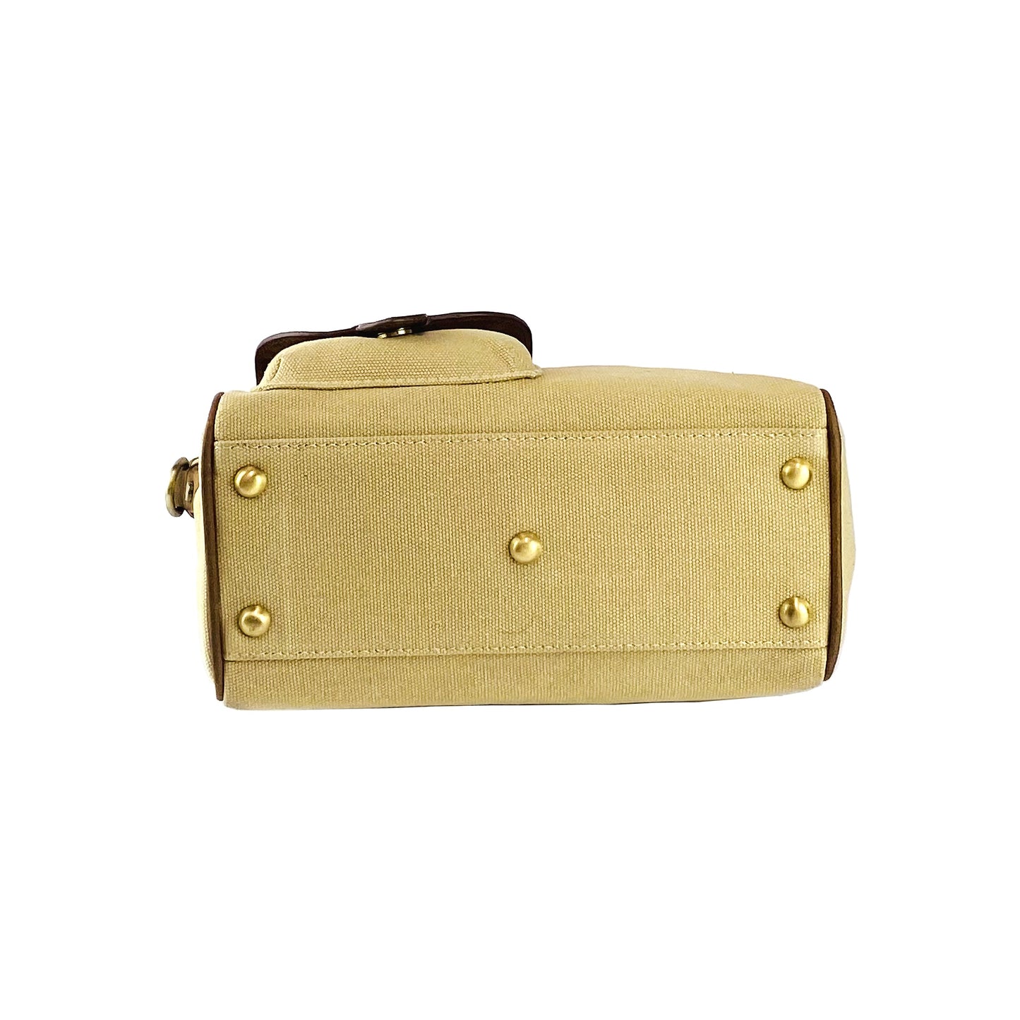 K0042ALCB | Borsa a Mano Mini in Canvas/Vera Pelle Made in Italy.