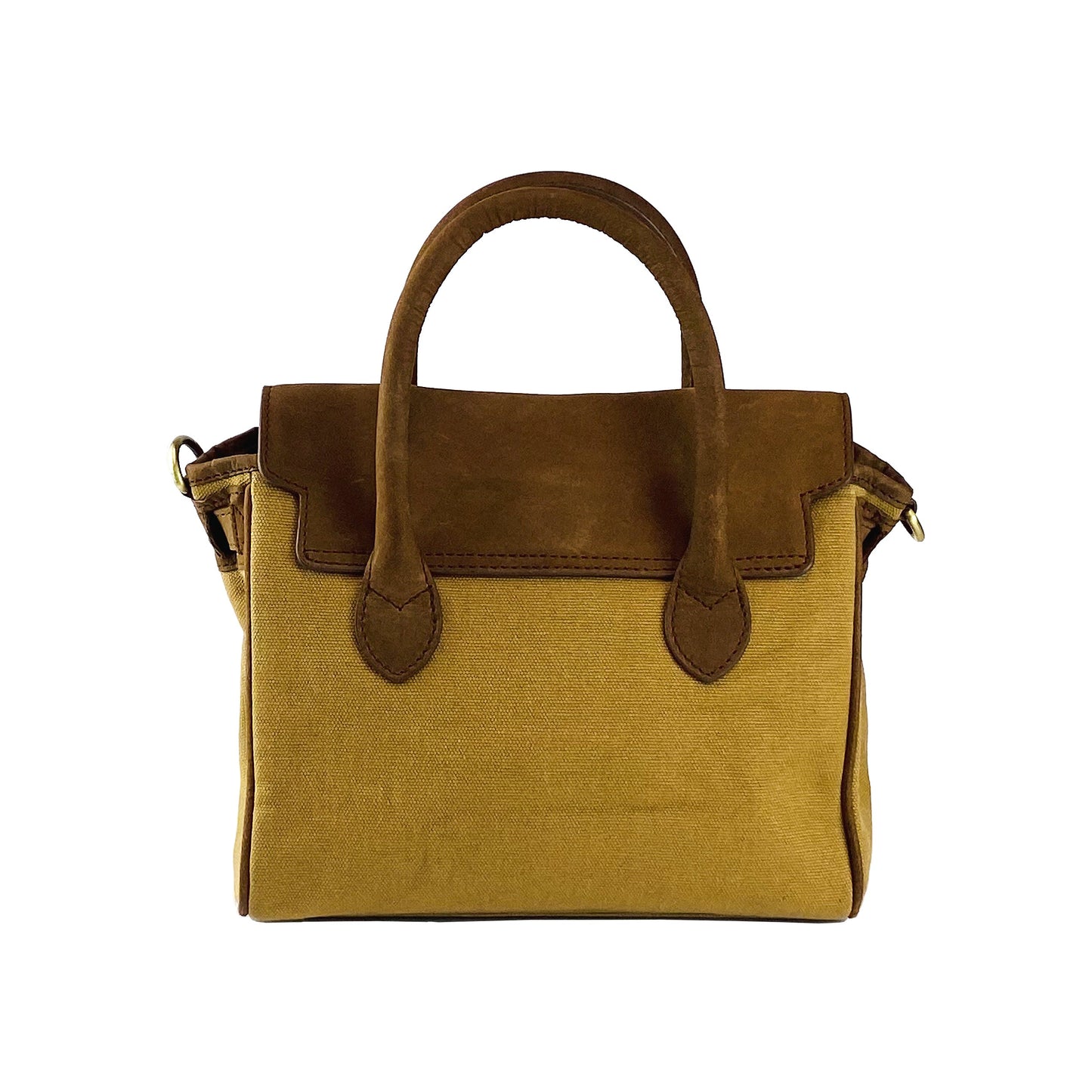 K0042BACB | Borsa a Mano Mini in Canvas/Vera Pelle Made in Italy.