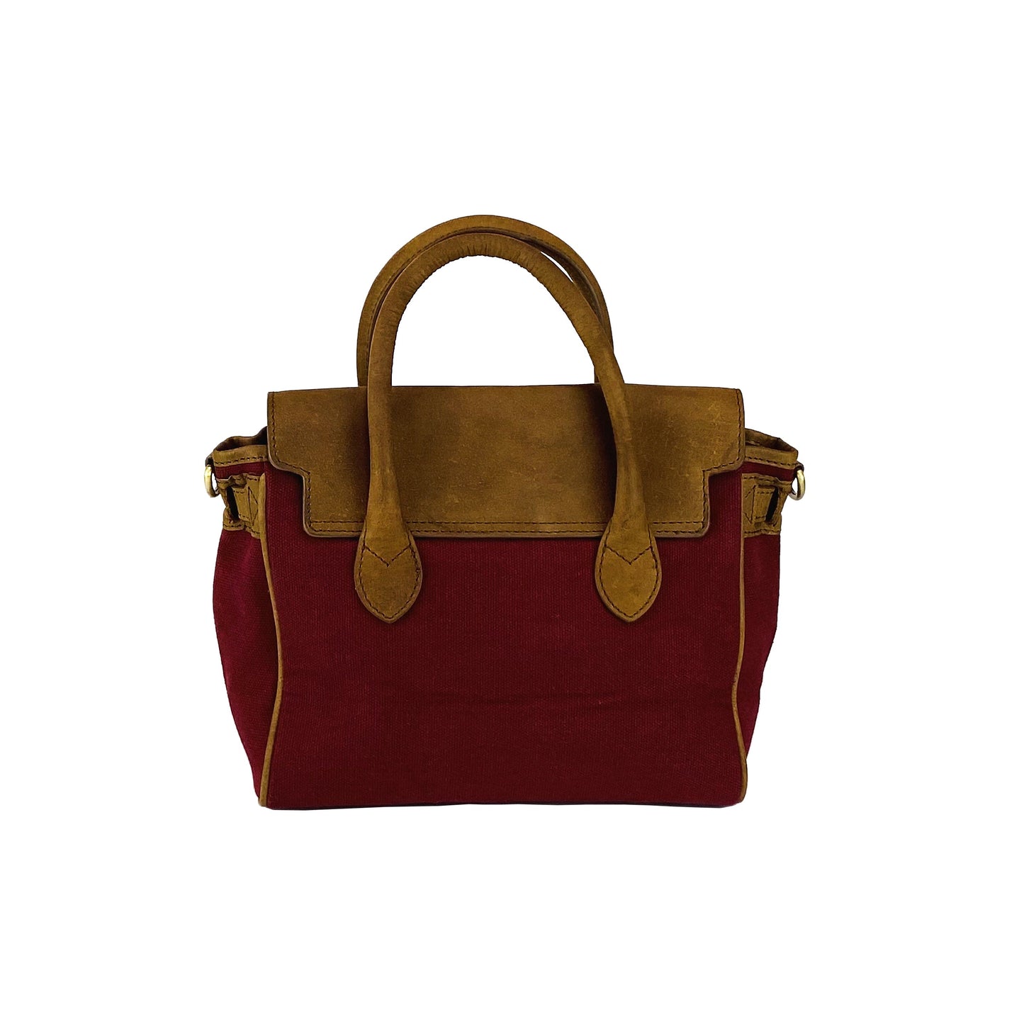 K0042XCB | Borsa a Mano Mini in Canvas/Vera Pelle Made in Italy.