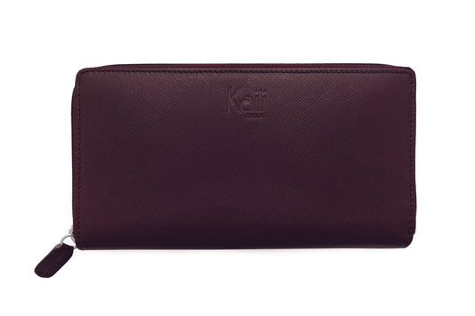 K10838XB | Portafogli Donna in Saffiano Vera Pelle. Colore Bordeaux. 6
