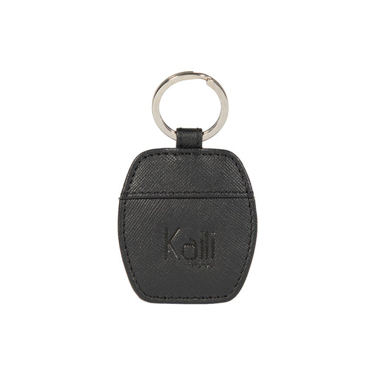 K10854AB | Portachiavi in Saffiano Vera Pelle. Colore Nero. Anello per