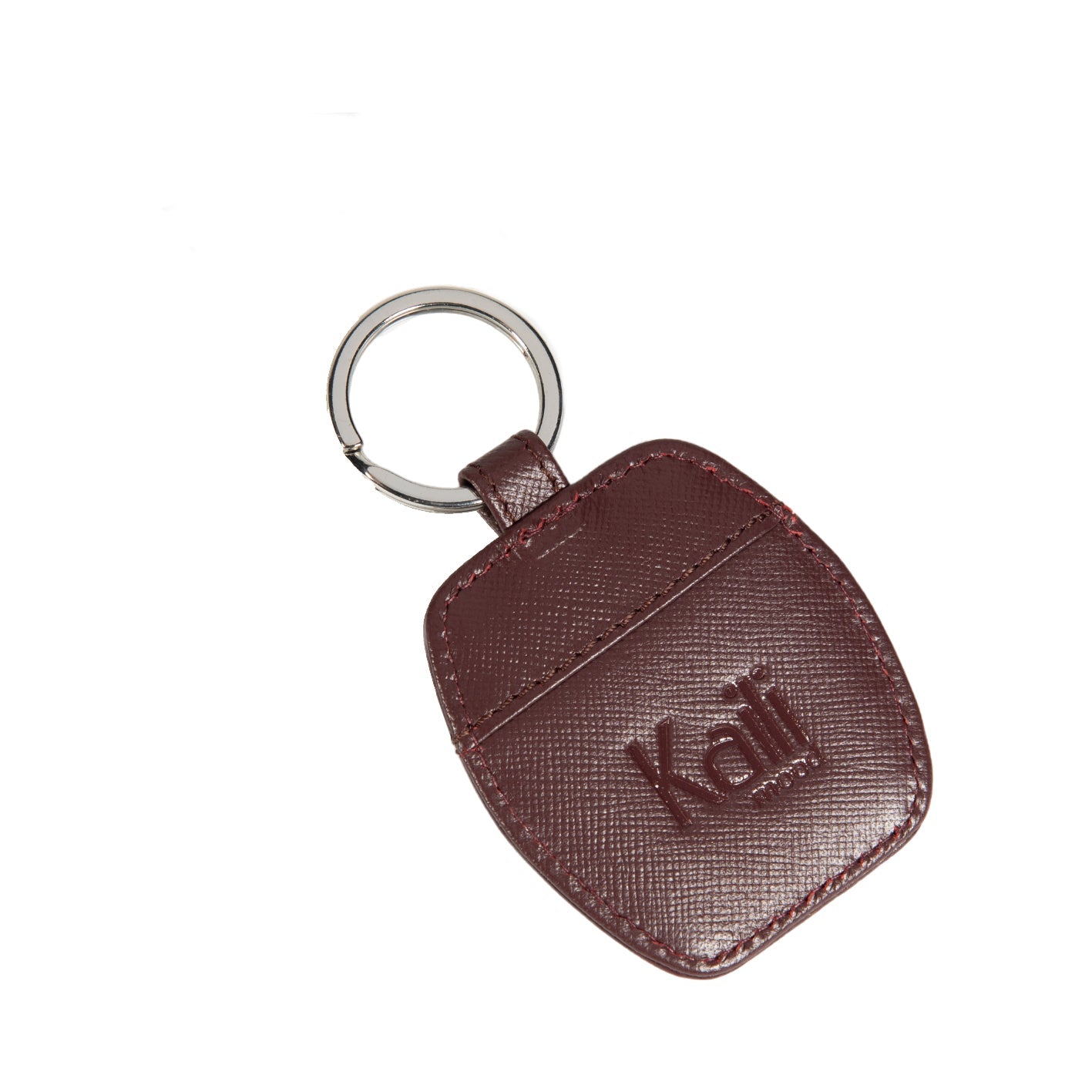 K10854XB | Portachiavi in Saffiano Vera Pelle. Colore Bordeaux. Anello