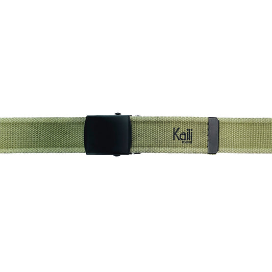 K4010EB | Cintura Nastro Canvas Stone Washed Col. Verde con Fibbia