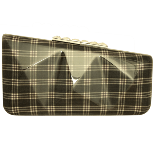 Minaudière in Grey Glen Plaid