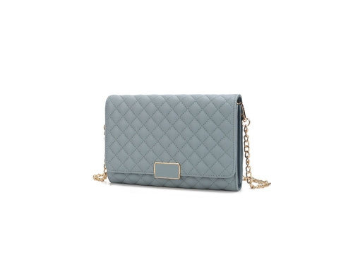 Gretchen Quilted Vegan Leather Women Envelope Clutch Crossbody