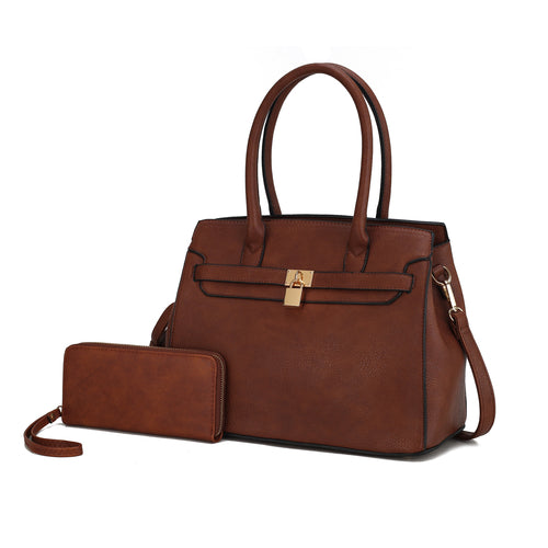 Bruna Satchel Bag with a Matching Wallet