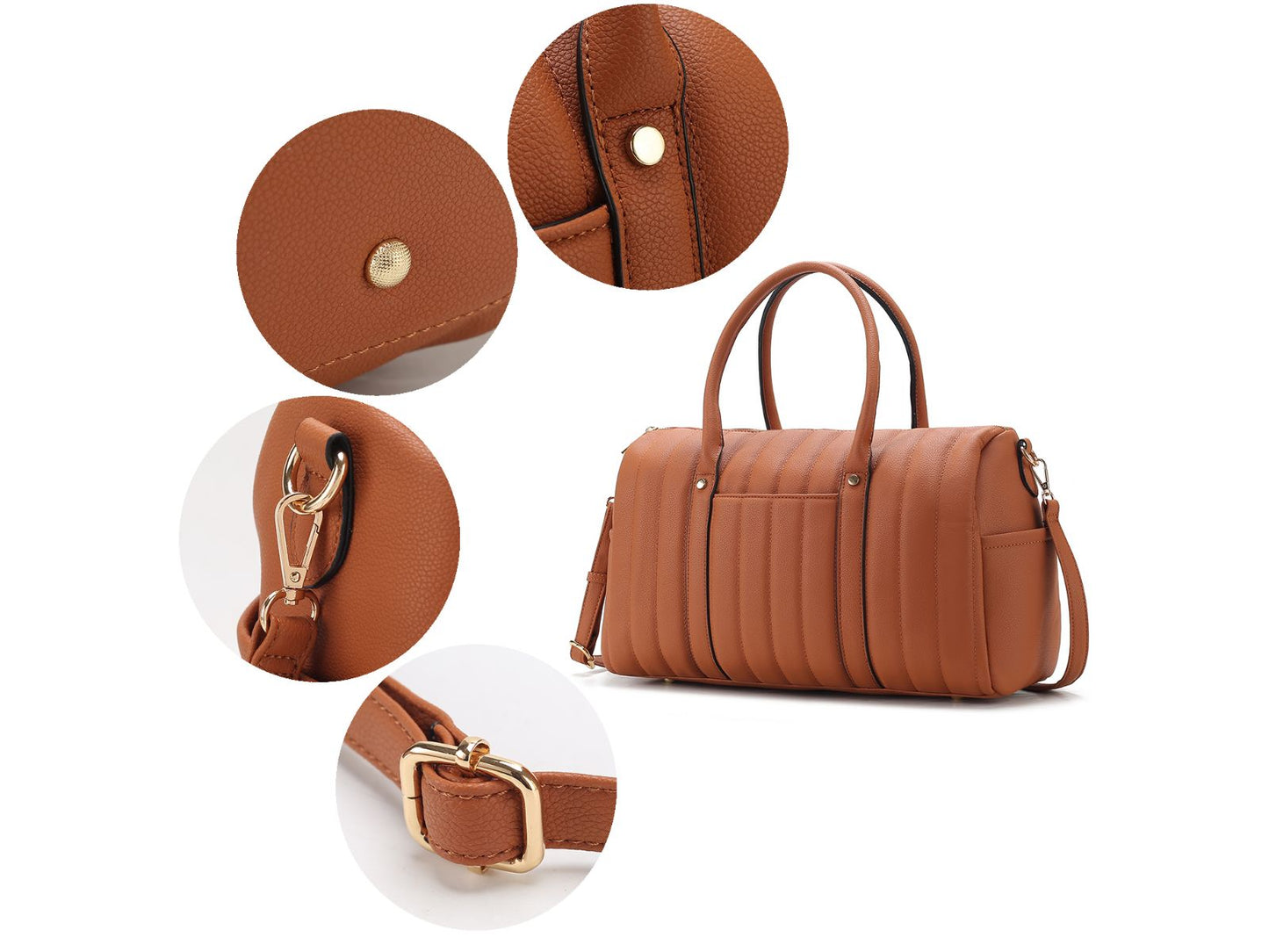 Luana Quilted Vegan Leather Women Duffle Bag