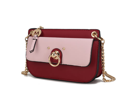 Jill Vegan Leather Women Color Block Crossbody Bag