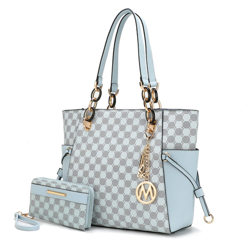 Xenia Circular Print Tote Bag with Wallet