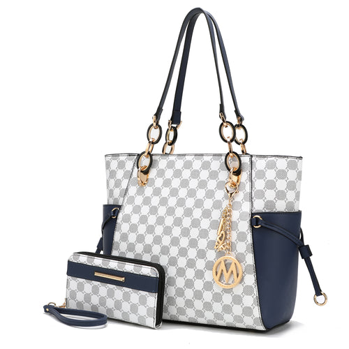 Xenia Circular Print Tote Bag with Wallet