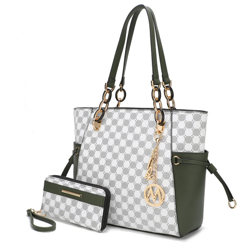 Xenia Circular Print Tote Bag with Wallet