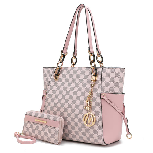 Xenia Circular Print Tote Bag with Wallet