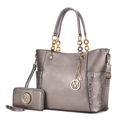 MKF Collection Merlina Embossed pockets Tote Bag with Wallet by Mia K